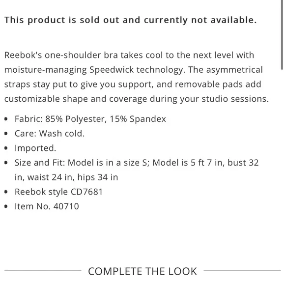 Reebok One Shoulder Bra in Black - Picture 5 of 8